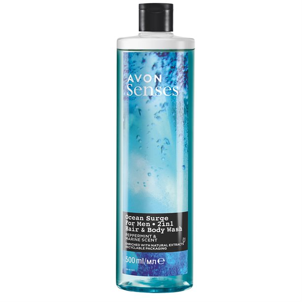 Senses Ocean Surge Hair & Body Wash 500ml Avon South Africa