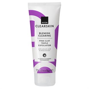 Clearskin Blemish Clearing Pink Clay Triple Exfoliator 75ml - Avon