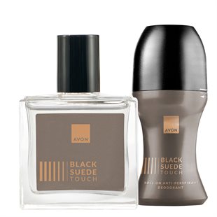 Lot 2 Produits Avon Black Suede Touch Pour Homme - Eau De Toilette 75ml + Déo Vaporisateur, Neuf