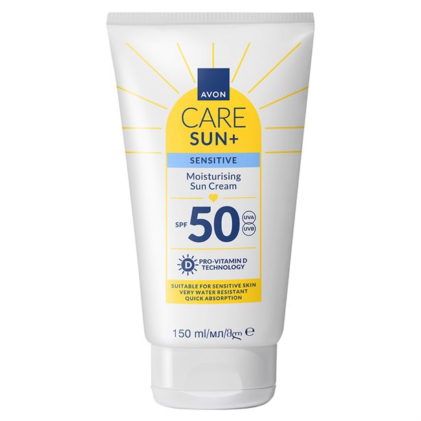 Avon Care Sun+ Sensitive Moisturising Sun Cream SPF 50 150ml