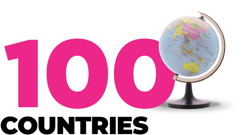 100 countries