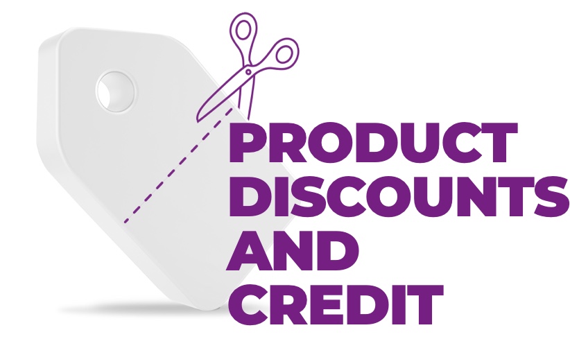 products and discount, credit